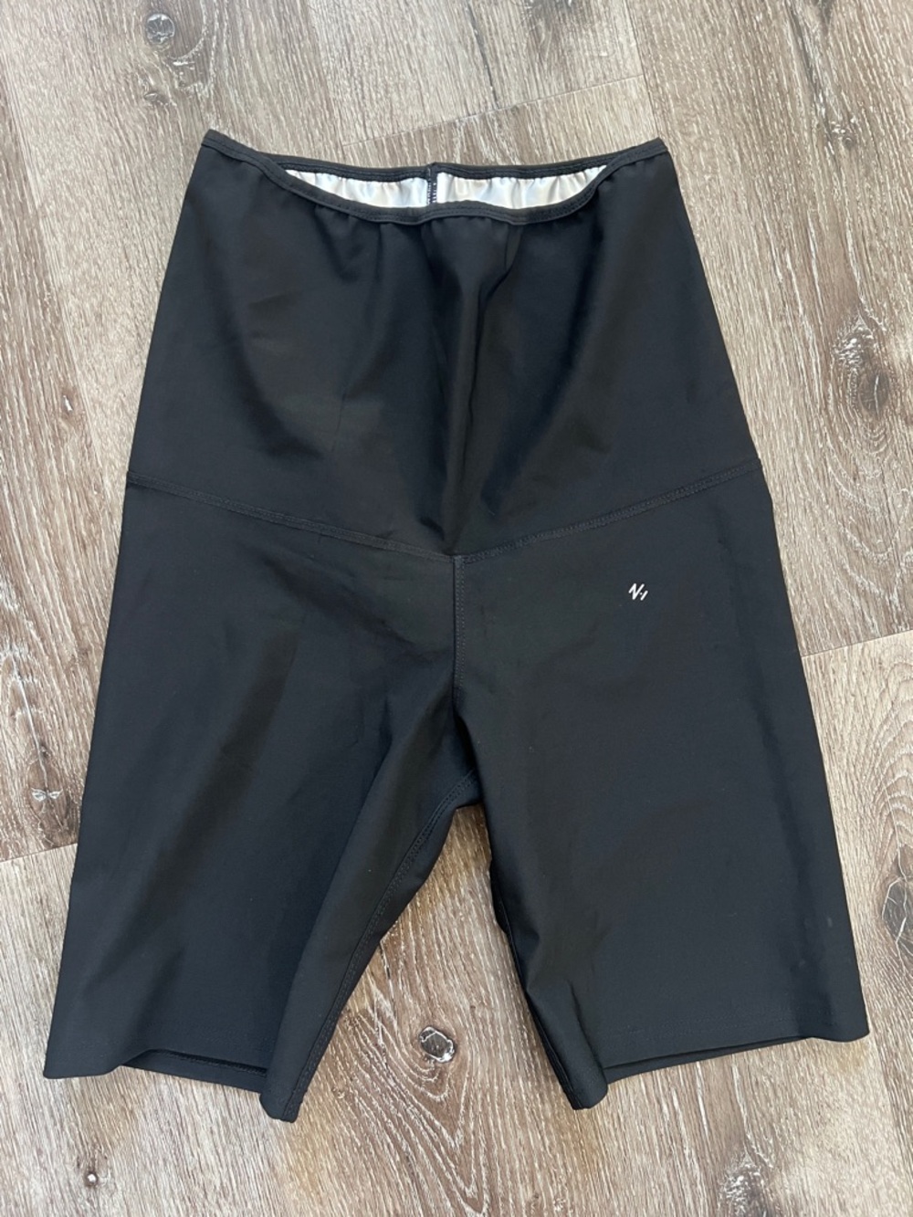 High-Rise Black Sweat Sauna Compression Athletic Shorts